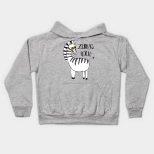 Zebras Rock! Cute Funny Zebra Kids Hoodie